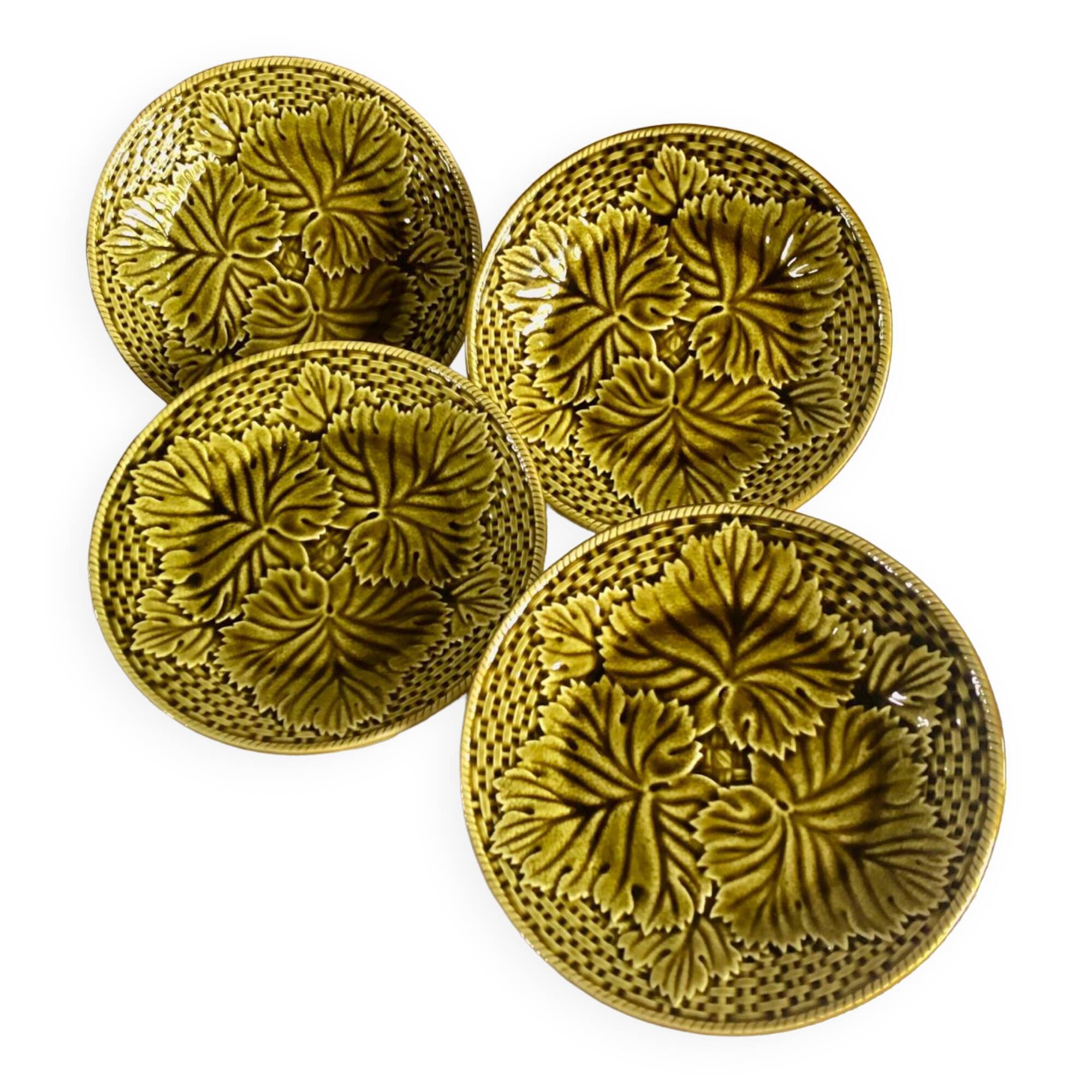 4 plates barbotine Gien