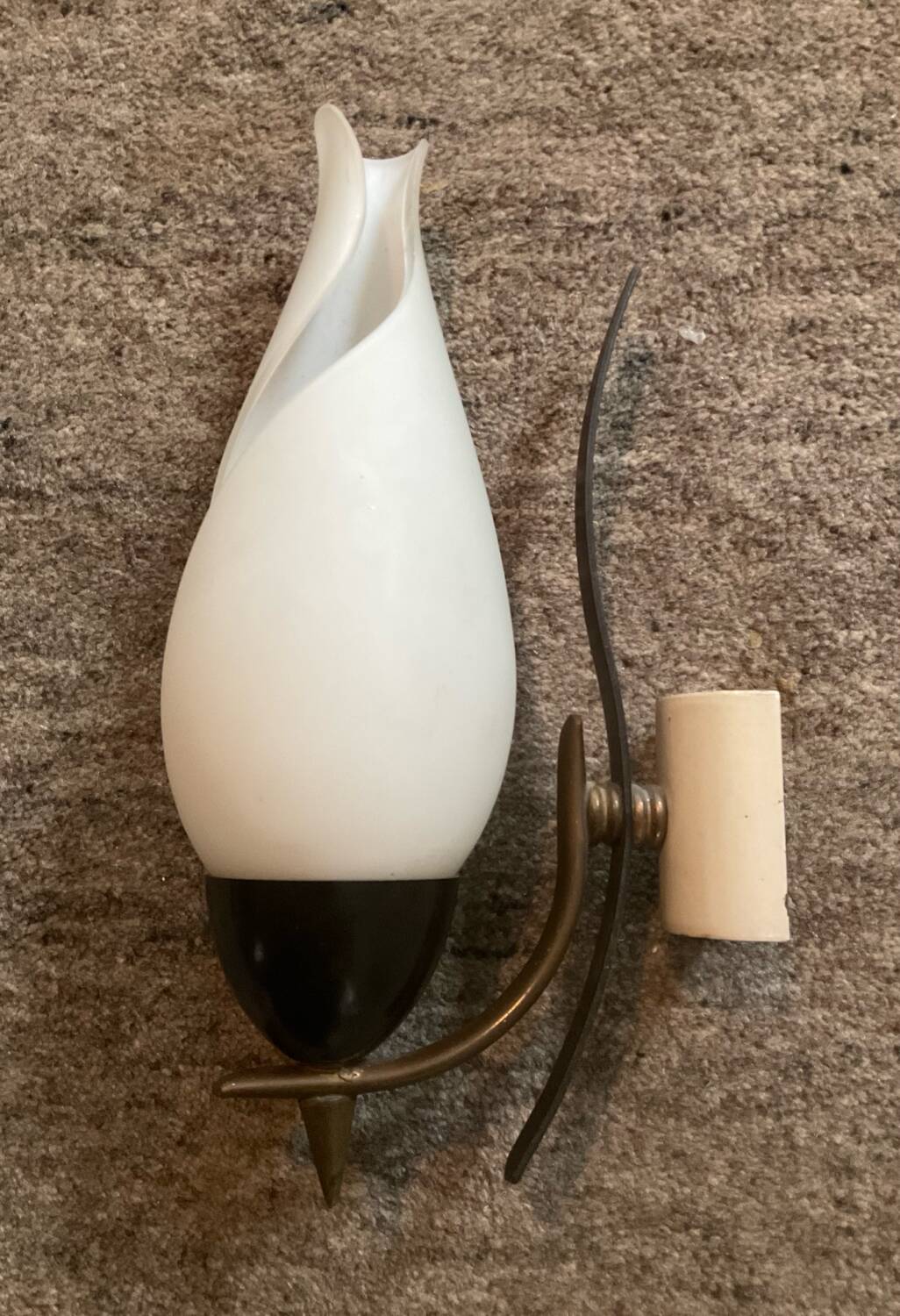 1950s wall sconce in opaline glass