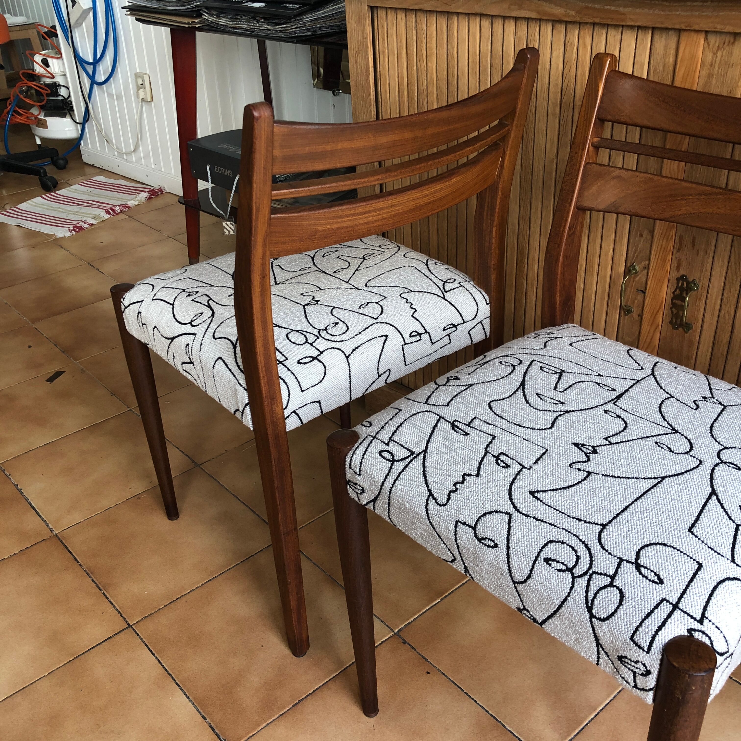 Pair of renovated 60s vintage chairs