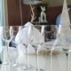Lot de 6 verres à pied en cristal taillé, art déco d épis de blé/motifs floraux, art déco