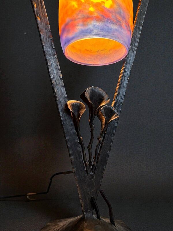 Lampe Art Déco Muller Frères Lunéville signée verre 1920