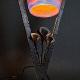Art Deco lamp by Muller Frères Lunéville, signed glass, 1920.