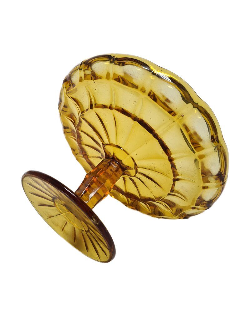 Cake bowl on stand from Ząbkowice Glassworks, 1970s