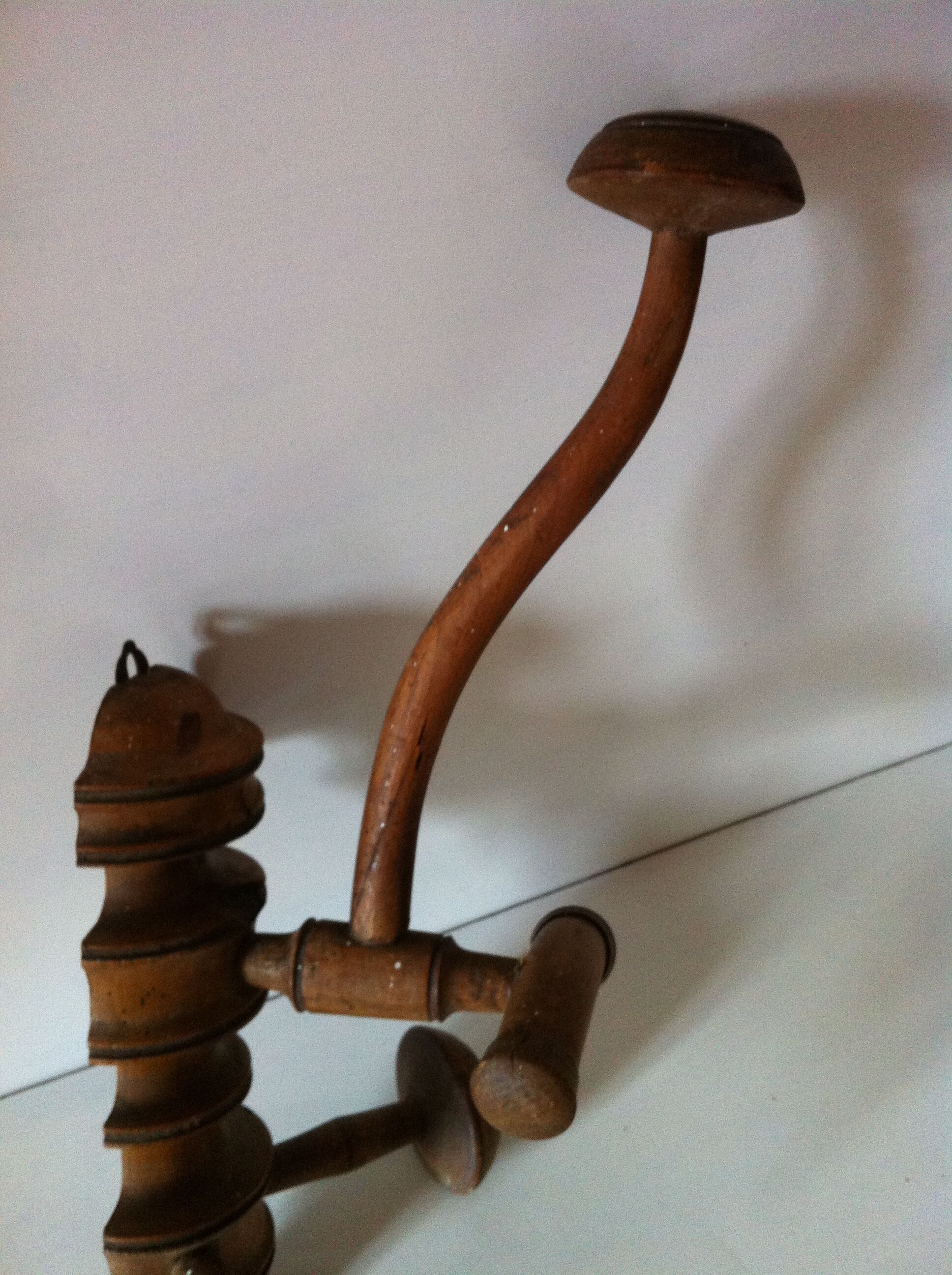Old wooden patère turned