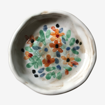 Ramekin in glazed sandstone floral motifs