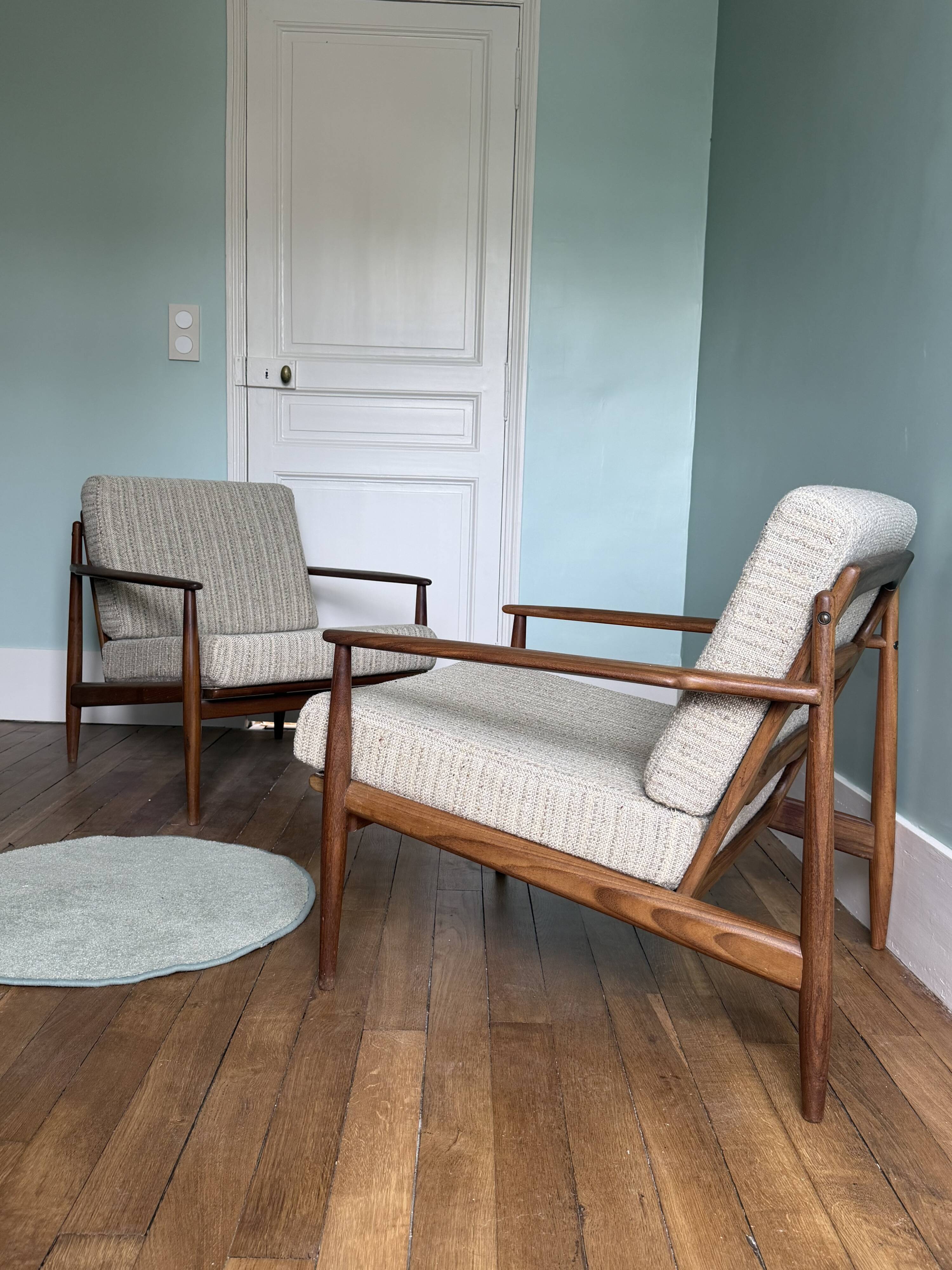 Vintage teak Scandinavian armchair
