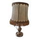 Brass lamp with vintage mother-of-pearl lampshade