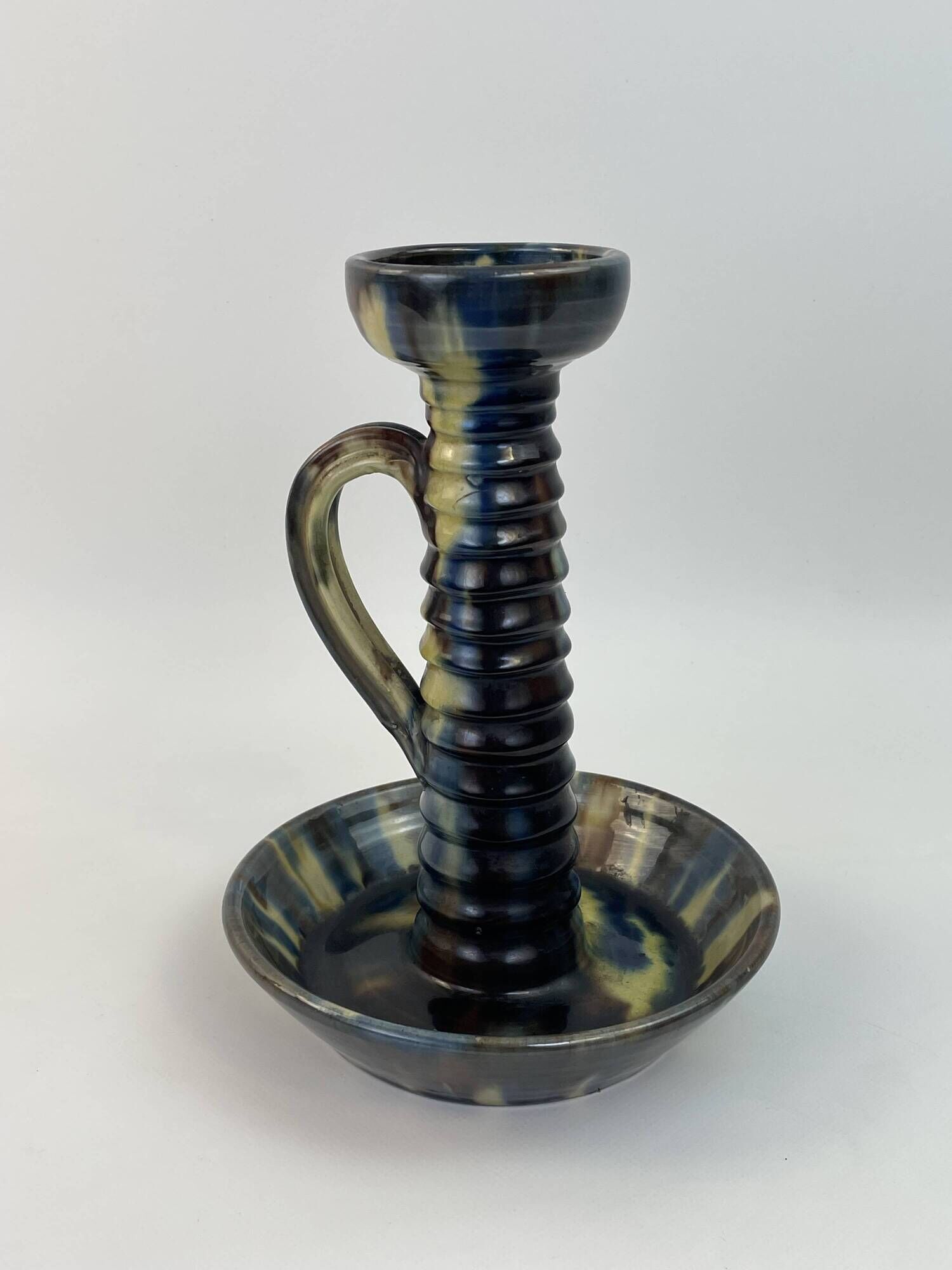 Impressive Vallauris ceramic candle holder signed FPP Vallauris France