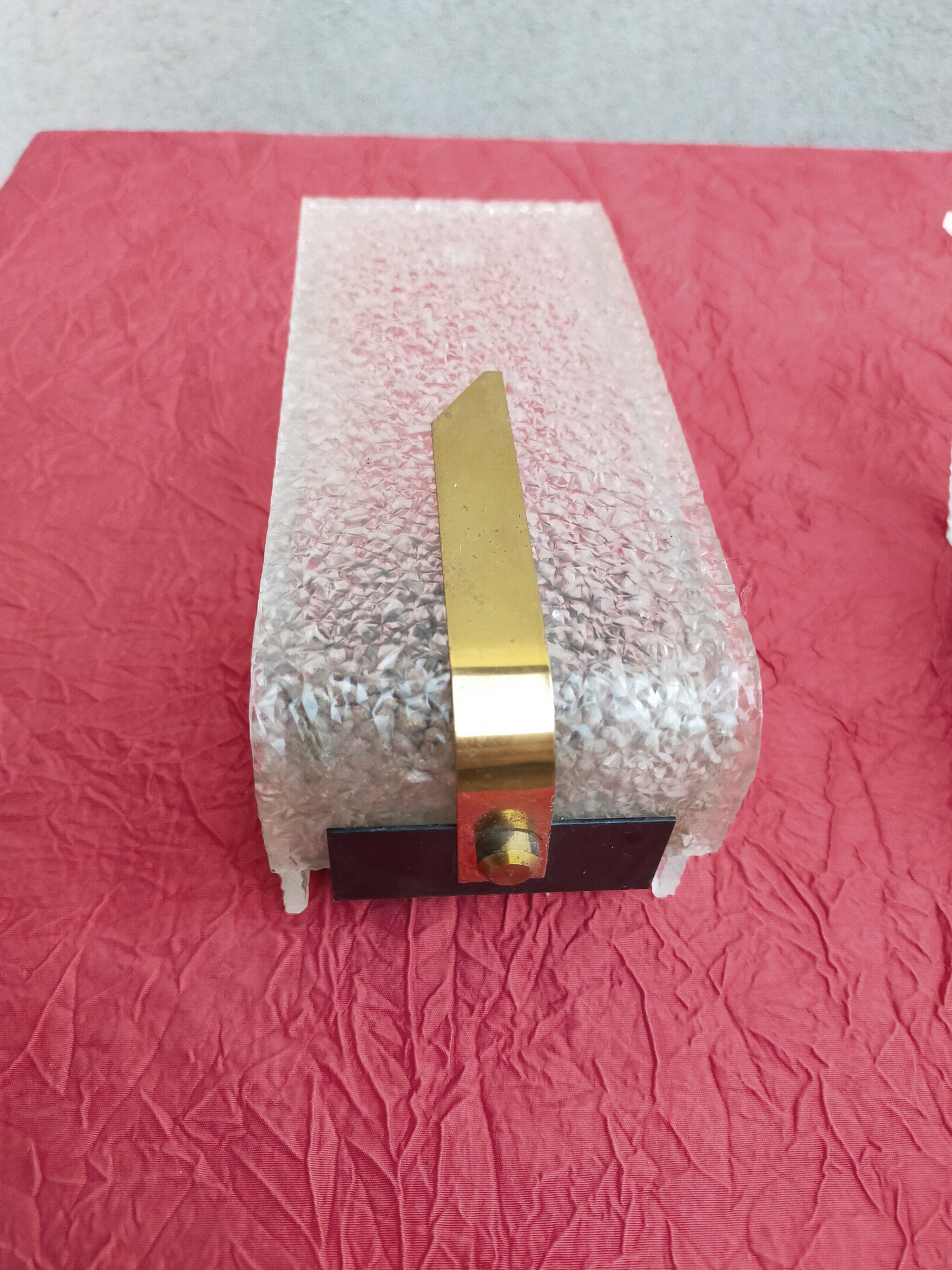 Vintage wall lamps in plexiglass and brass