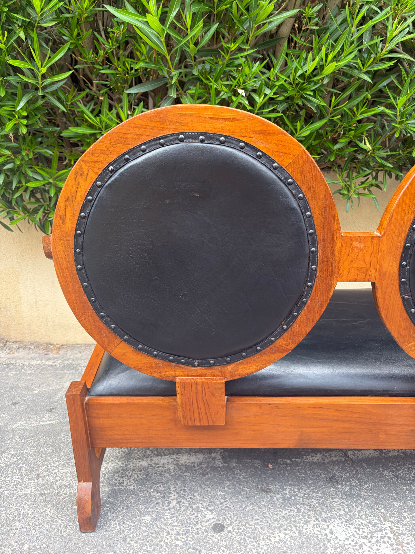 original Hungarian Art Deco bench in walnut by Lajos Kozma