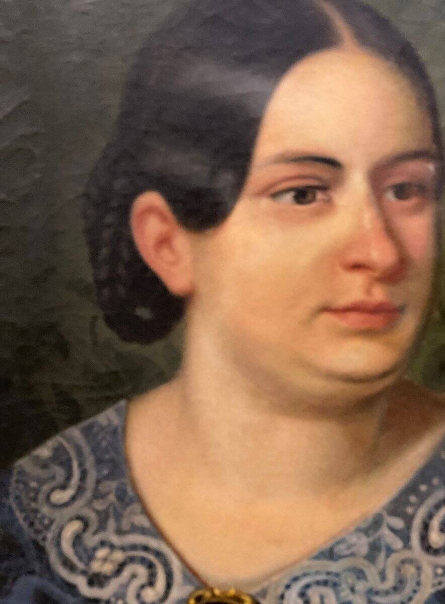 Oil painting on canvas, portrait. Biedermaier artist