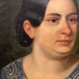 Oil painting on canvas, portrait. Biedermaier artist