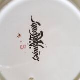 Rare 19th century cup and saucer, Sarreguemines earthenware, Louis XV model