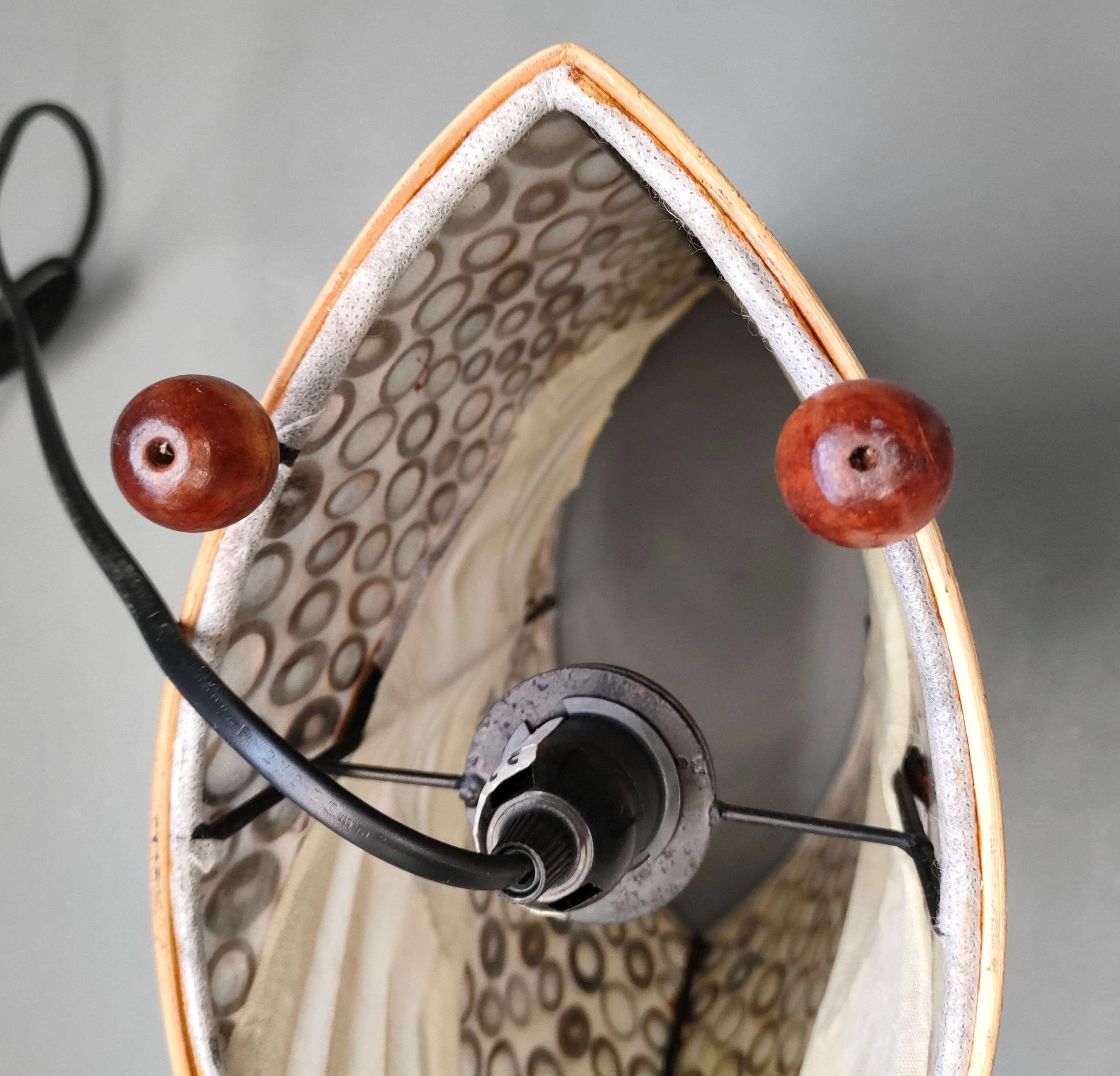 Lamp in rattan wicker and wood late XIXth