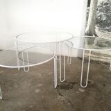 Set of 3 vintage round coffee table