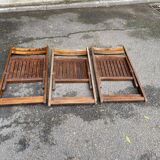 3 Scandinavian folding cane chairs 1950