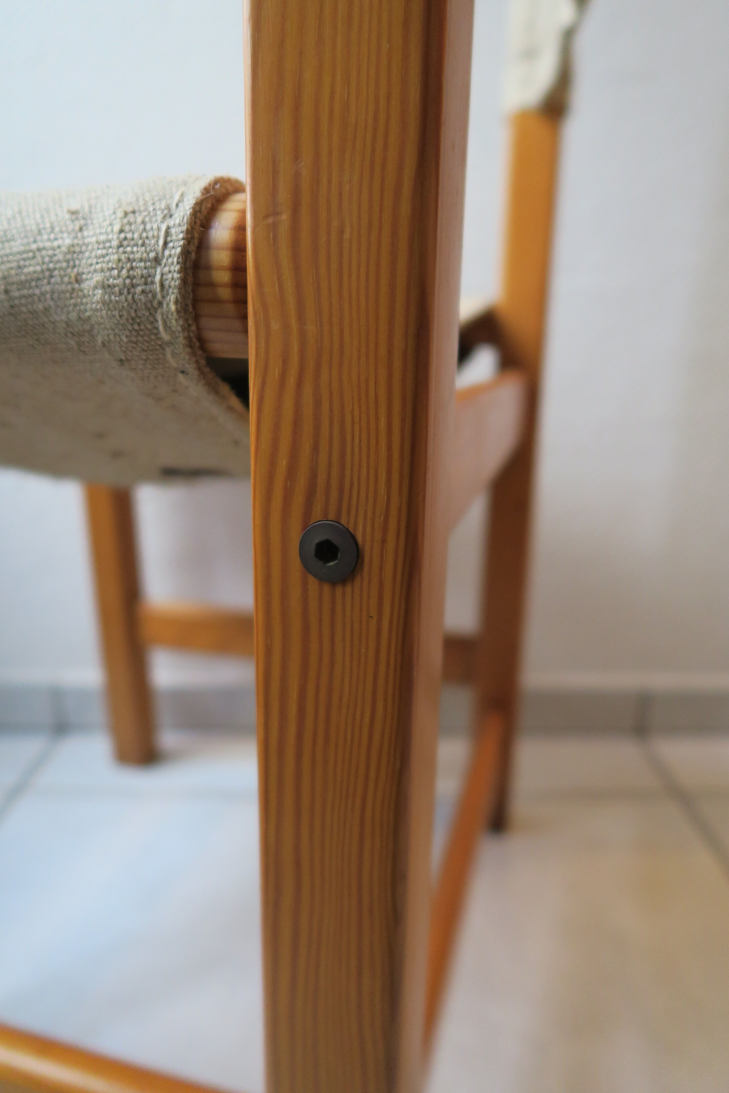 Safari chair by karin möbring. pine and canvas, 70s