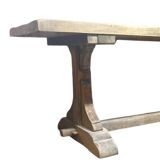 Monastery farmhouse table in walnut, natural patina, vintage style