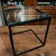 Coffee table end of sofa harness design 1970 metal and glass marked pierre chevalier