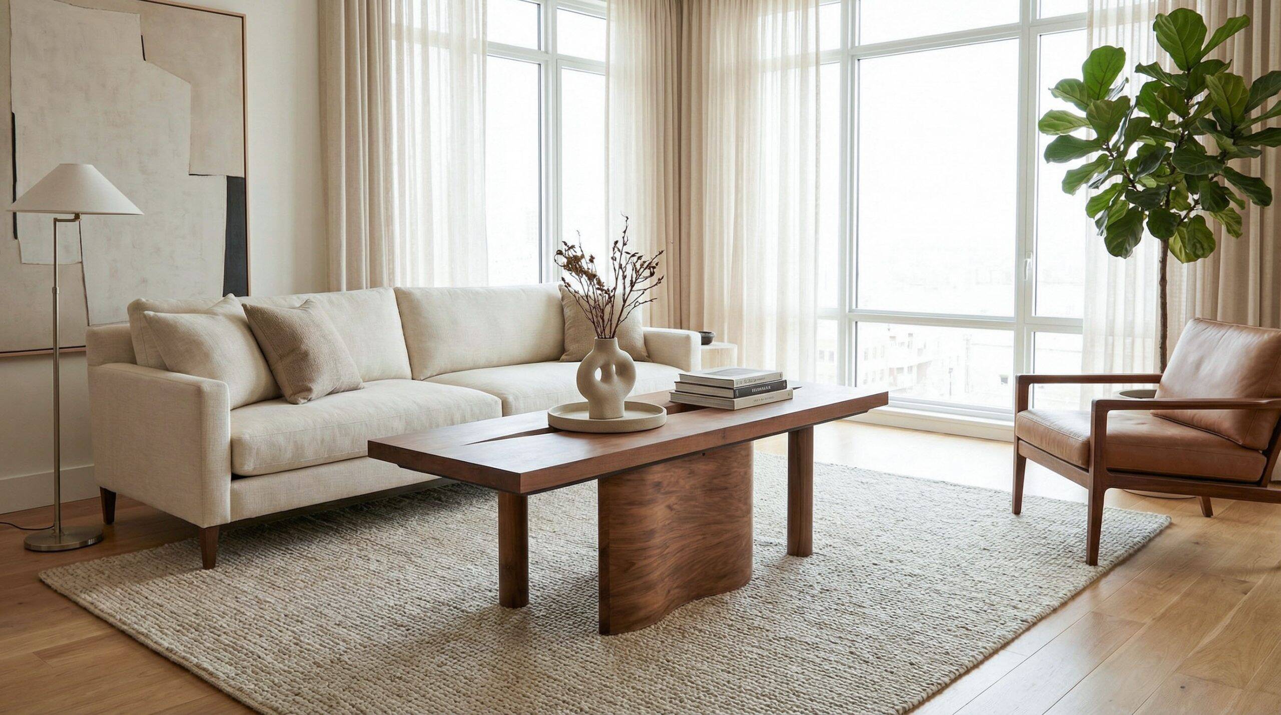 Grande table basse Onda – cerisier