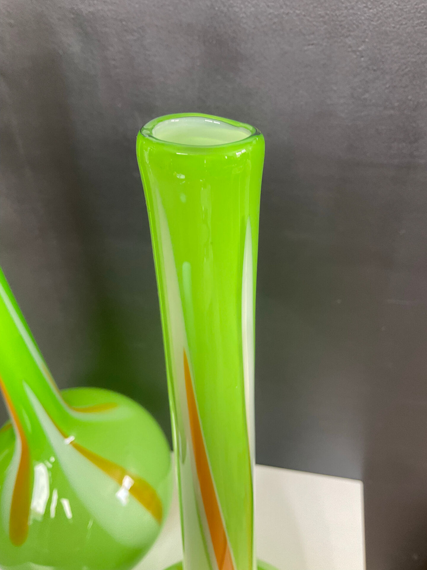 Pair of large flower vases in glass paste from the 70s-80s.