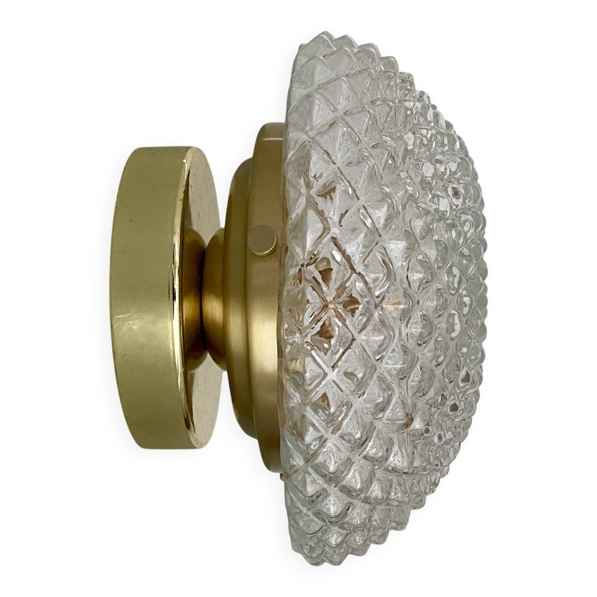 Vintage glass globe wall or ceiling light with diamond point.