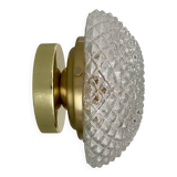 Vintage glass globe wall or ceiling light with diamond point.