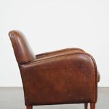 Sheep leather armchair with character