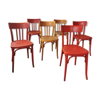 Lot de 6 chaises bistrot vintage