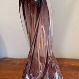 Vase en verre torsadé