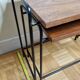 Tables d'appoint, gigognes, en bois et métal, vintage, années 60-70