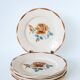 Set of 7 Digoin Sarreguemines flat plates, Fleurs Roses model, 1950