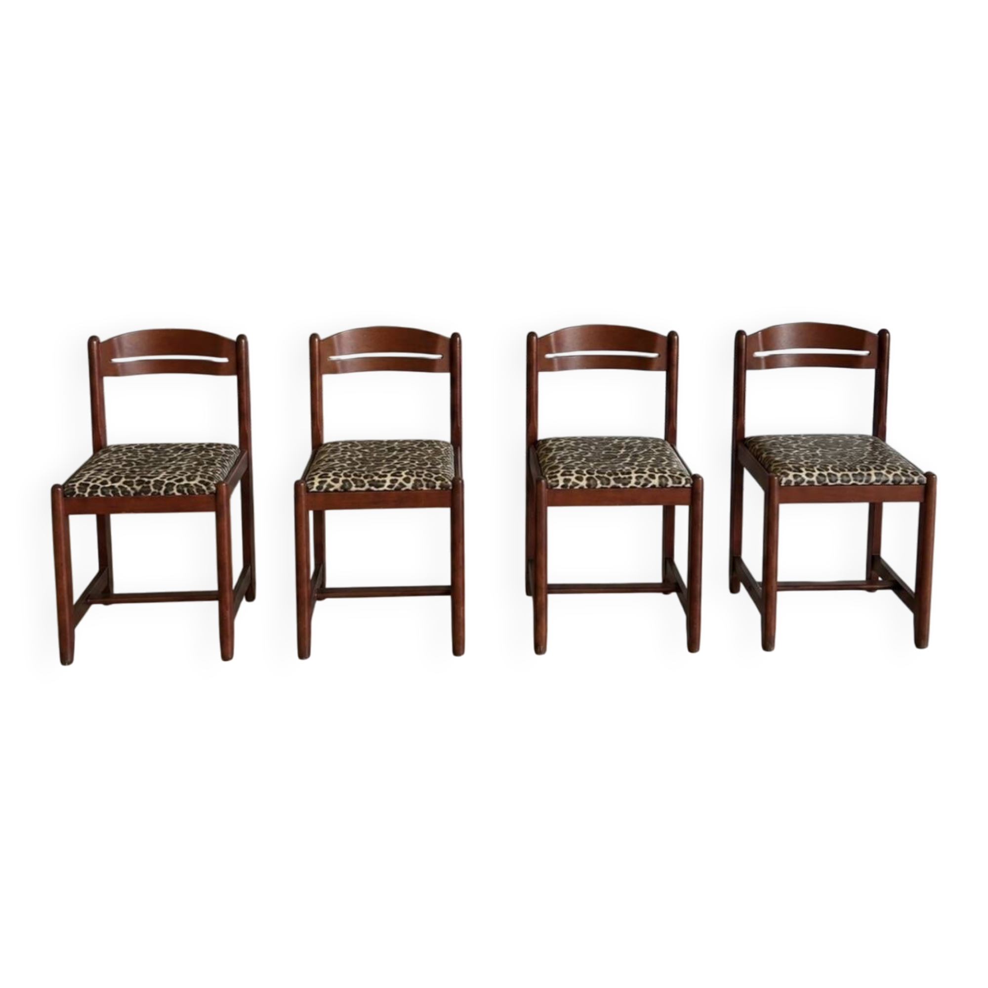 Set of 4 vintage hand-woven chairs
