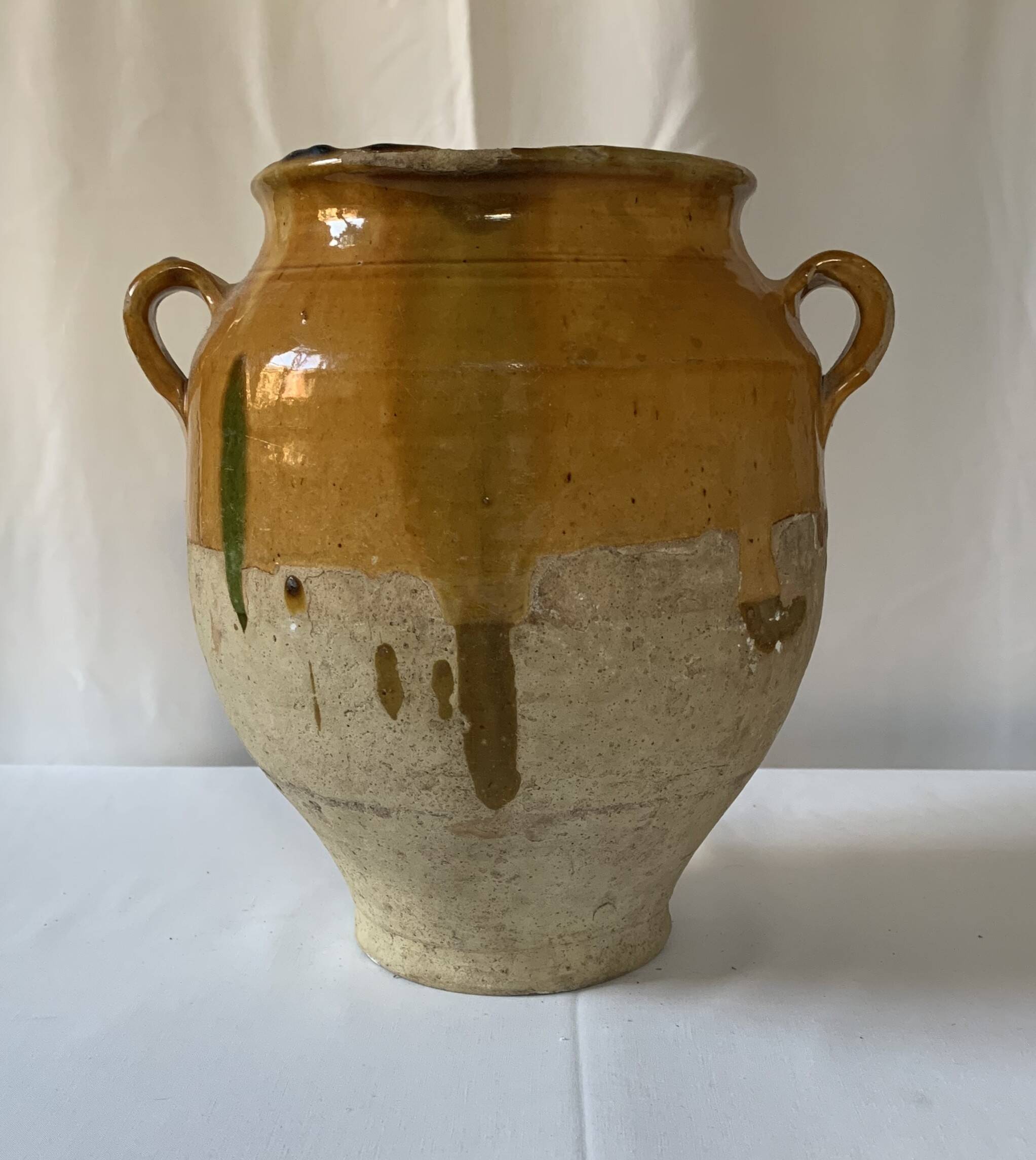 Glazed yellow confit pot – South-West of France – 19th century