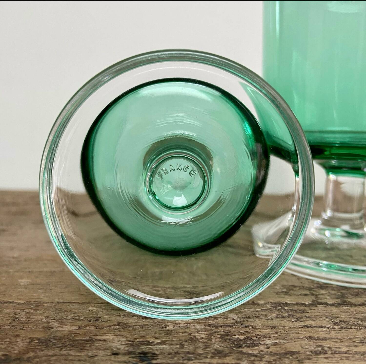 6 LUMINARC emerald green glasses