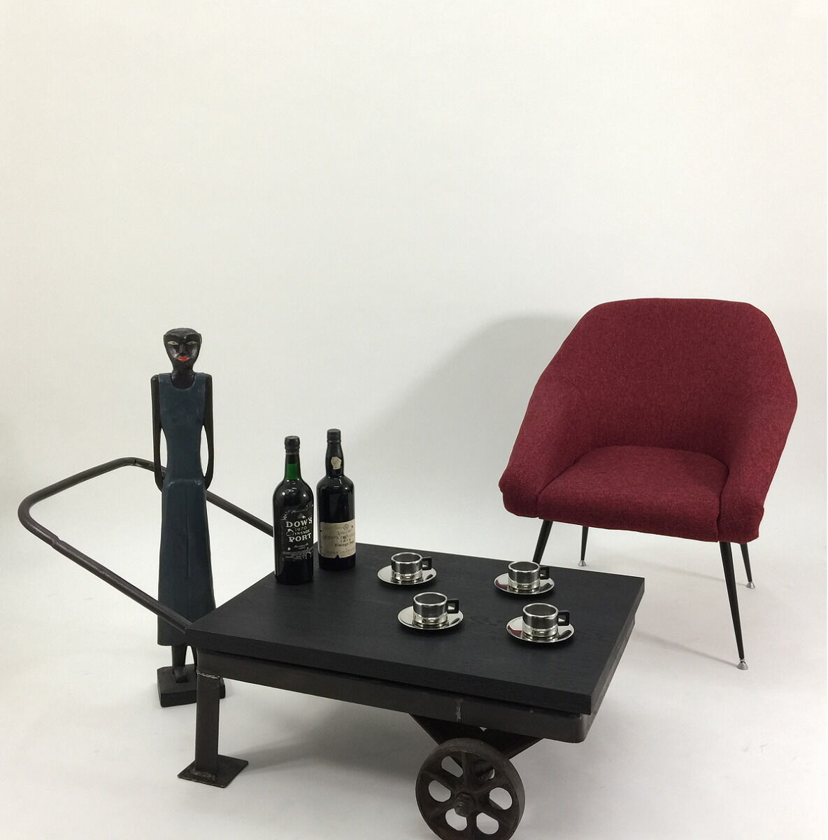 Industrial coffee table natural bog oak