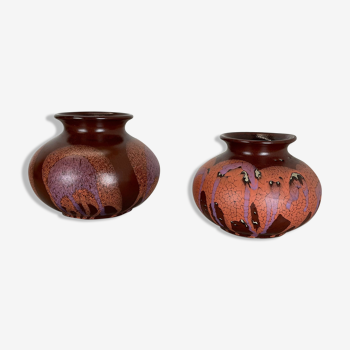 Set of Two Pottery Vases Objects by Steuler Ceramics, Germany, 1970s