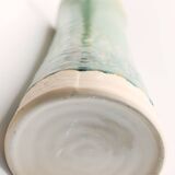 Handcrafted XL pitcher in mint green enameled stoneware