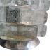 Brutalist solid bubble glass clear and red table lamps 1960s, set of 2