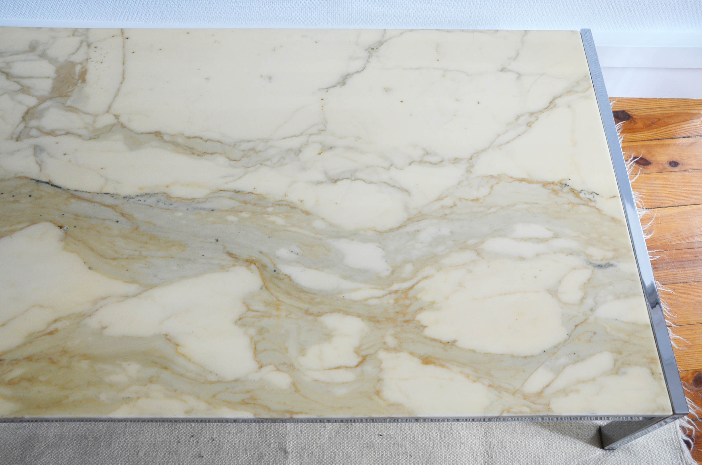 Marble and metal coffee table 70s