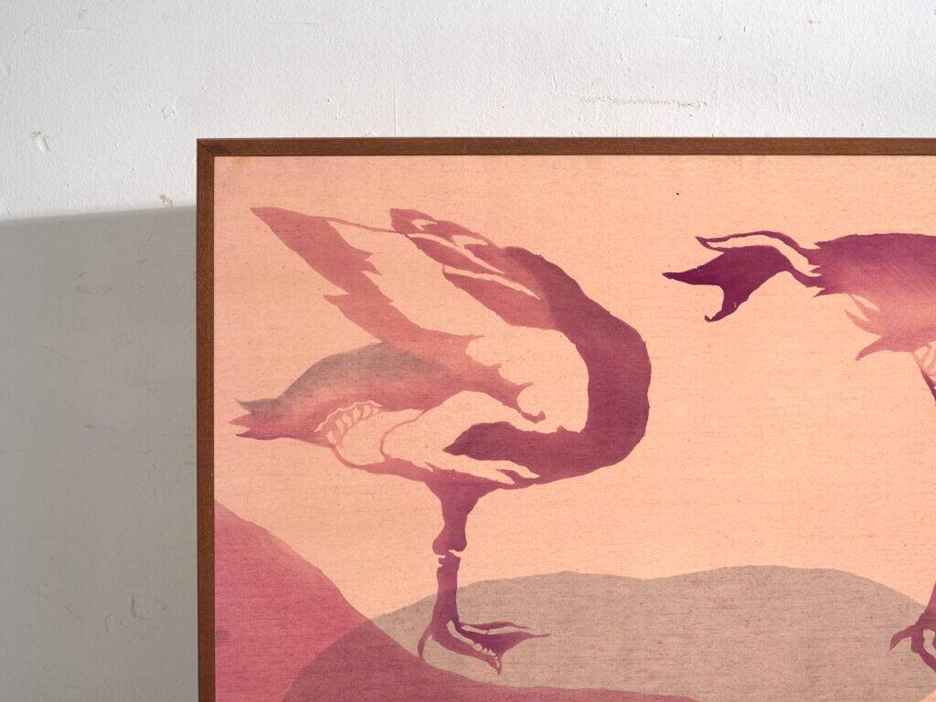 Japanese two-panel screen in dyed fabric – Japan, circa 1985
