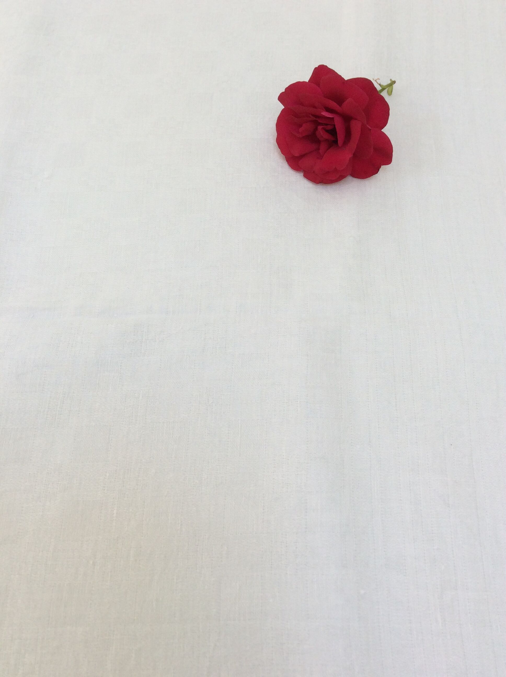 Old white tablecloth square damask cotton