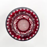 Vase en verre coupé à la main Egermann Ruby Red, Tchécoslovaquie, années 1940