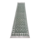 Tapis margoum couloir vert et blanc fait main en laine naturelle