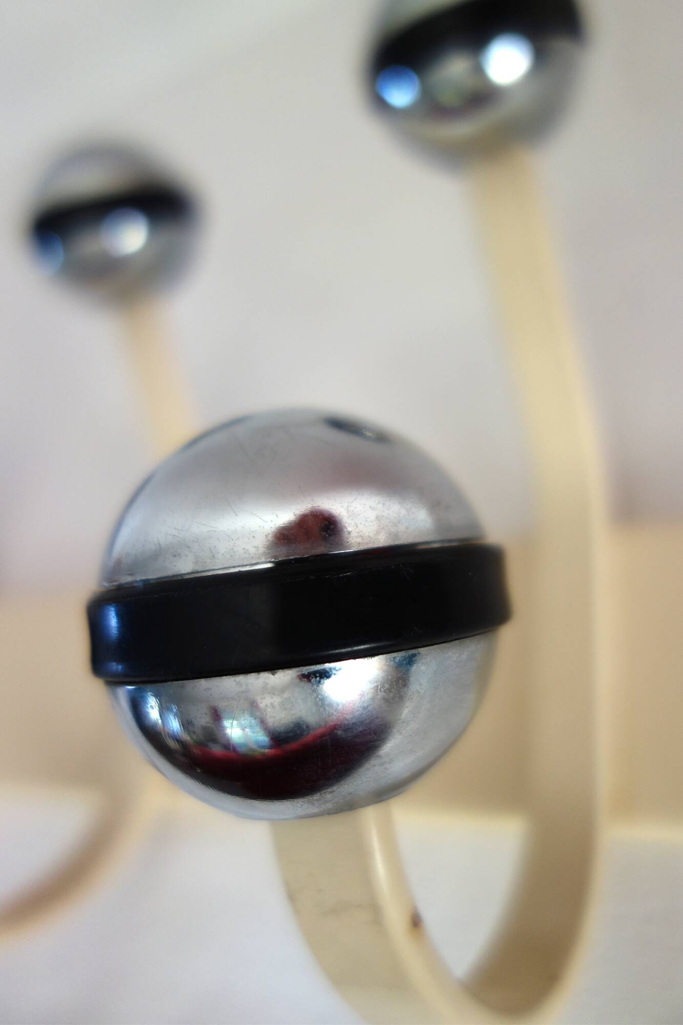 Wall coat rack 10 balls metal and vintage chrome