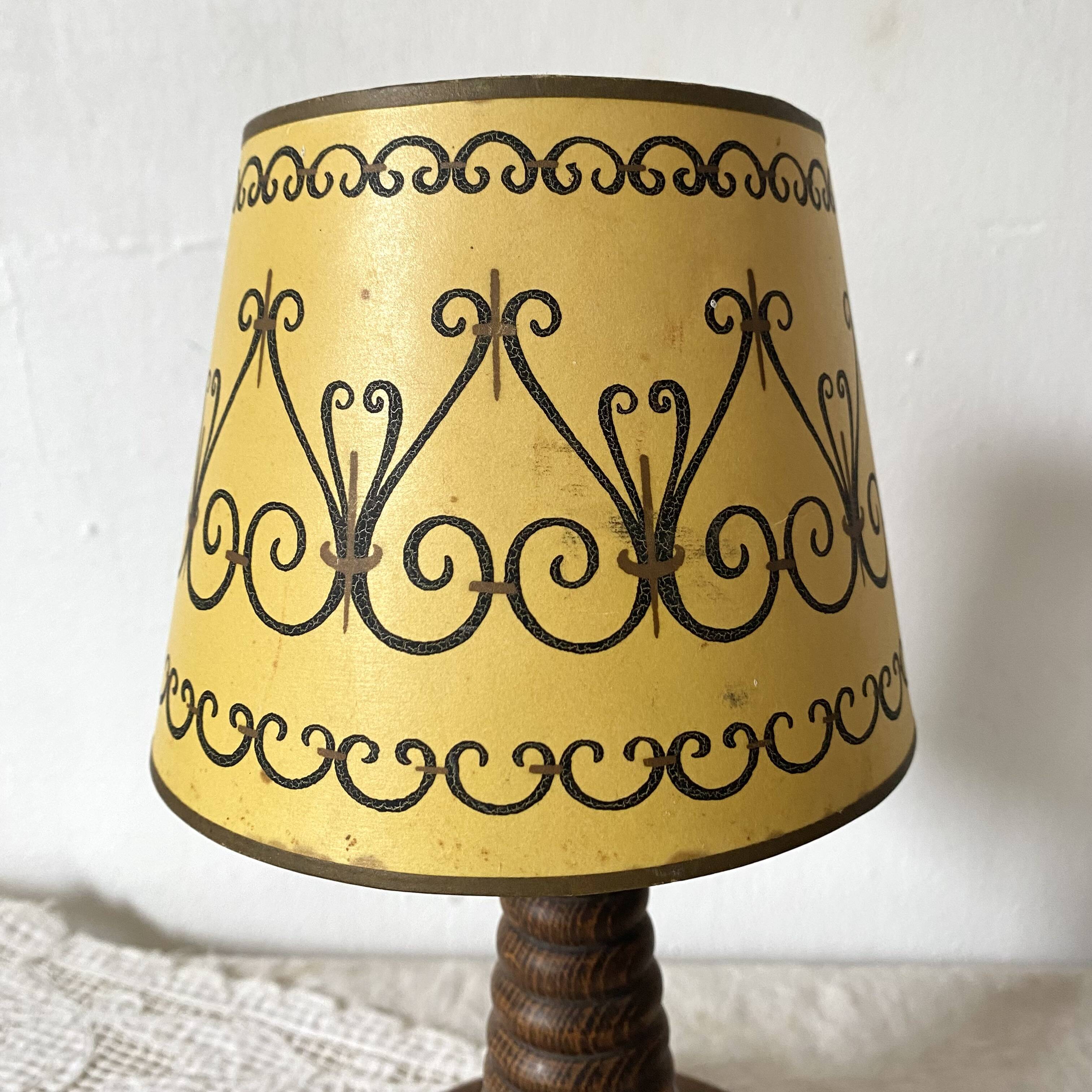 Antique turned wood lamp