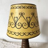 Antique turned wood lamp