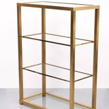 Brass and Glass Etagere or bookcase . Italy 1970s