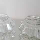Set of 2 Tulip glass lampshades vintage chandelier wall light