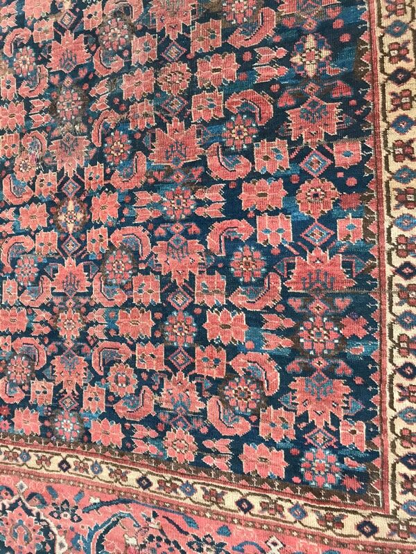 Tapis ancien Beshir afghan fait main 197x396 cm